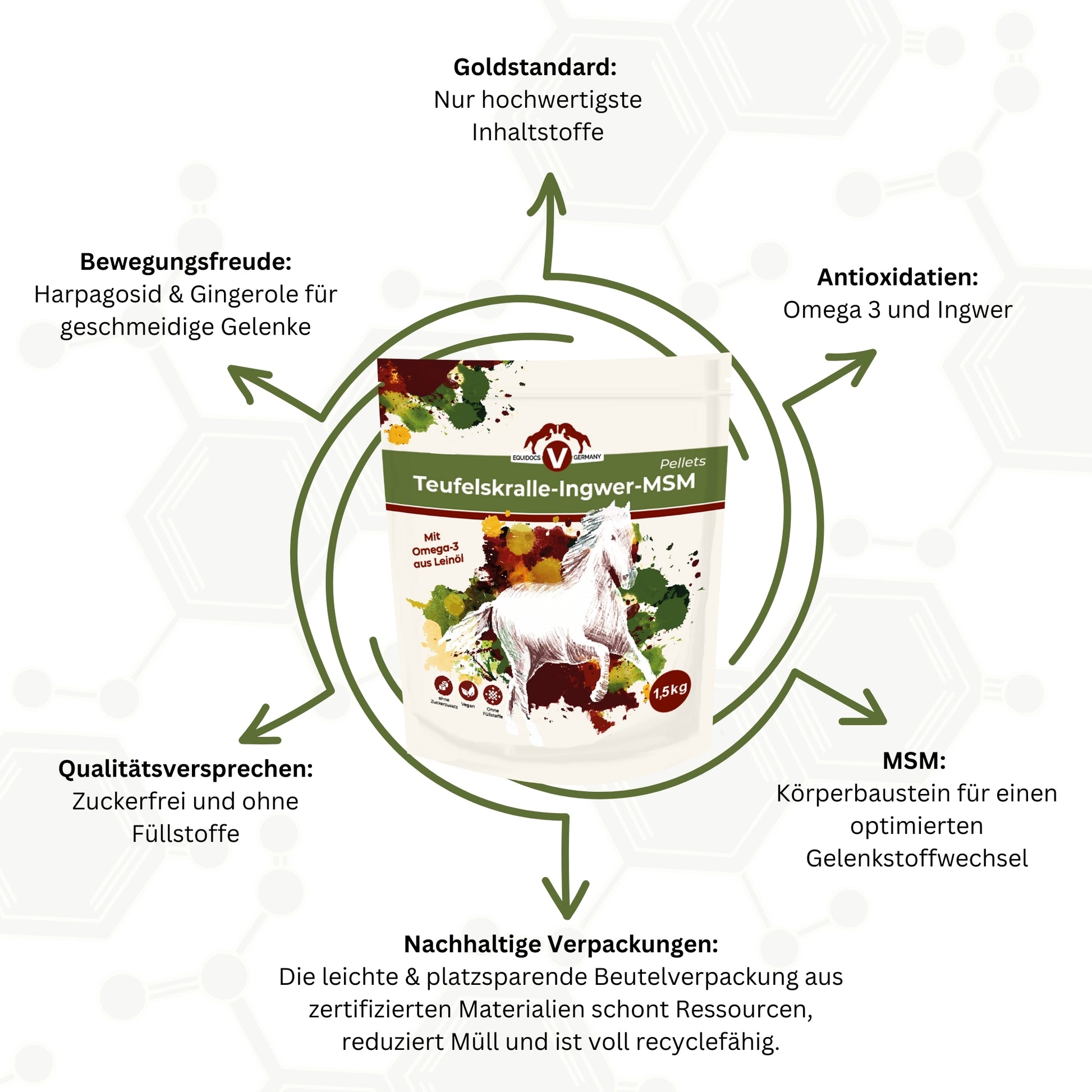Equidocs Teufelskralle-Ingwer-MSM Pellets 1500g