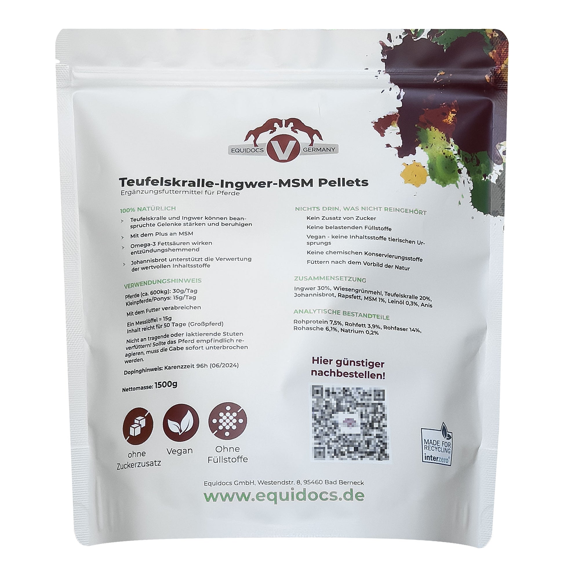Equidocs Teufelskralle-Ingwer-MSM Pellets 1500g