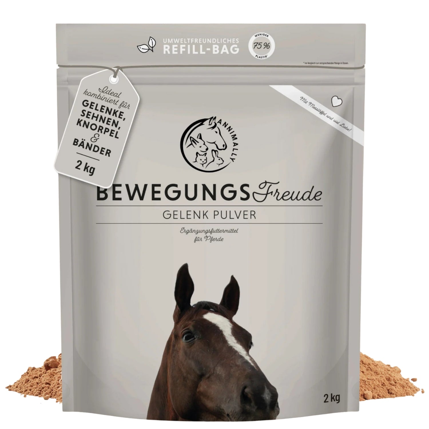 Annimally Bewegungsfreude Pulver für Pferde Nachfüllpack 2kg