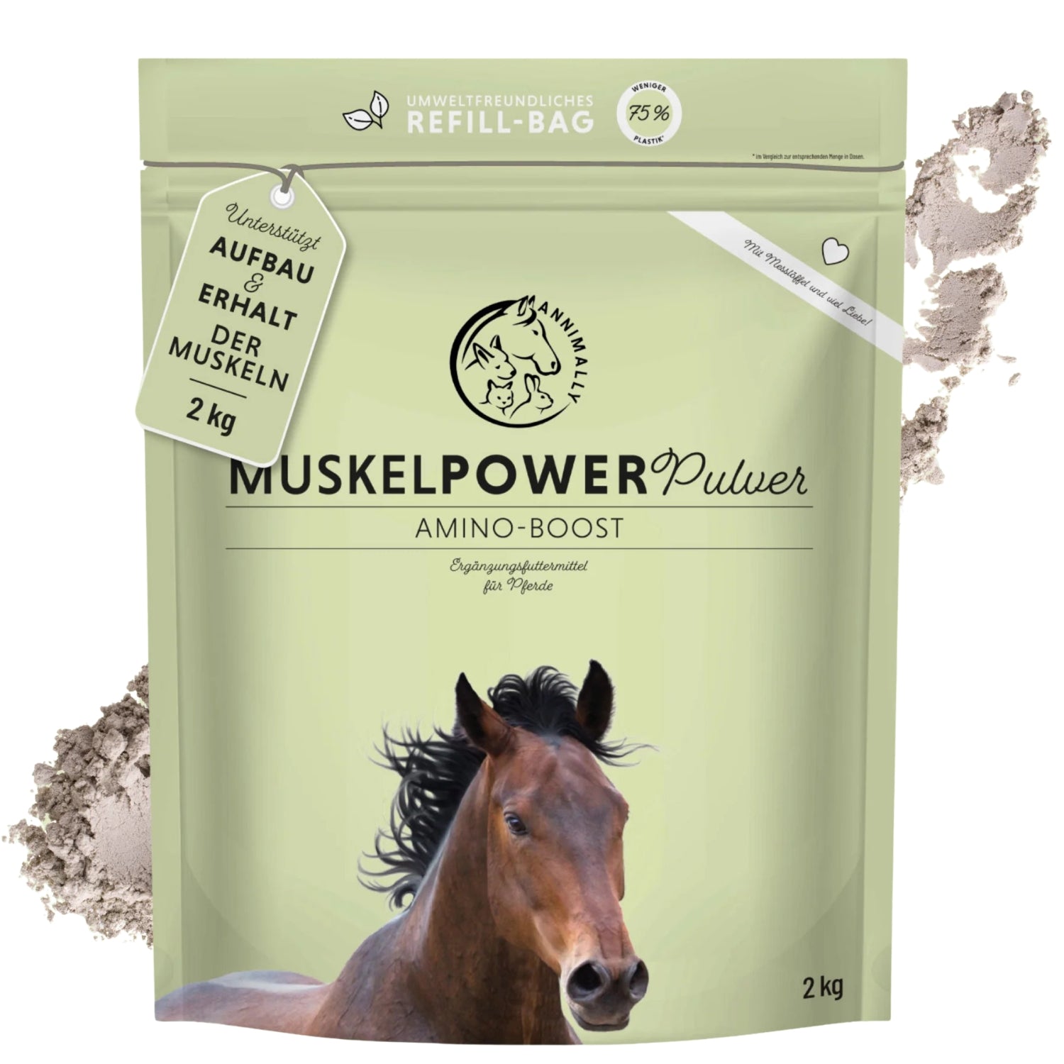 Annimally Muskelpower Pulver für Pferde Nachfüllpack 2kg