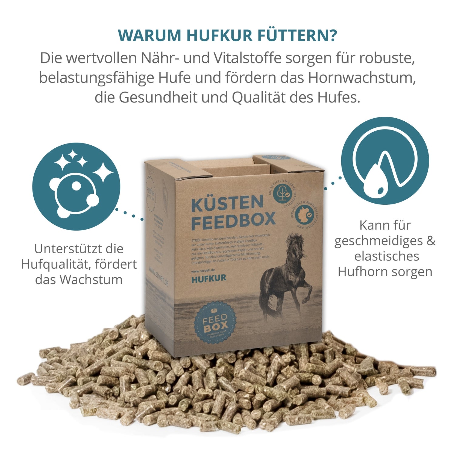 STRÖH Küsten Hufkur für Pferde 11kg Feedbox