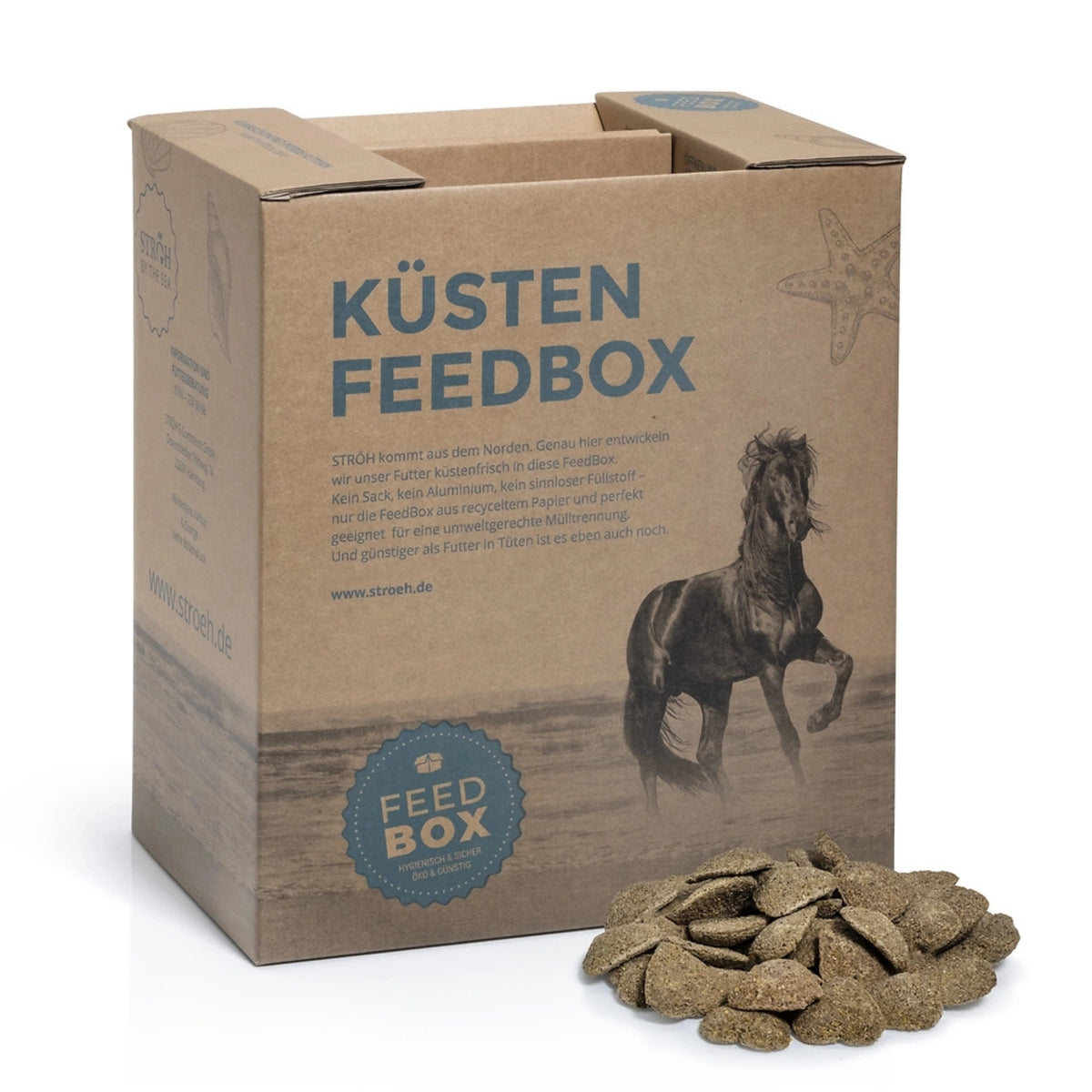 STRÖH Küsten Goodies Apfel für Pferde 5kg Feedbox XS