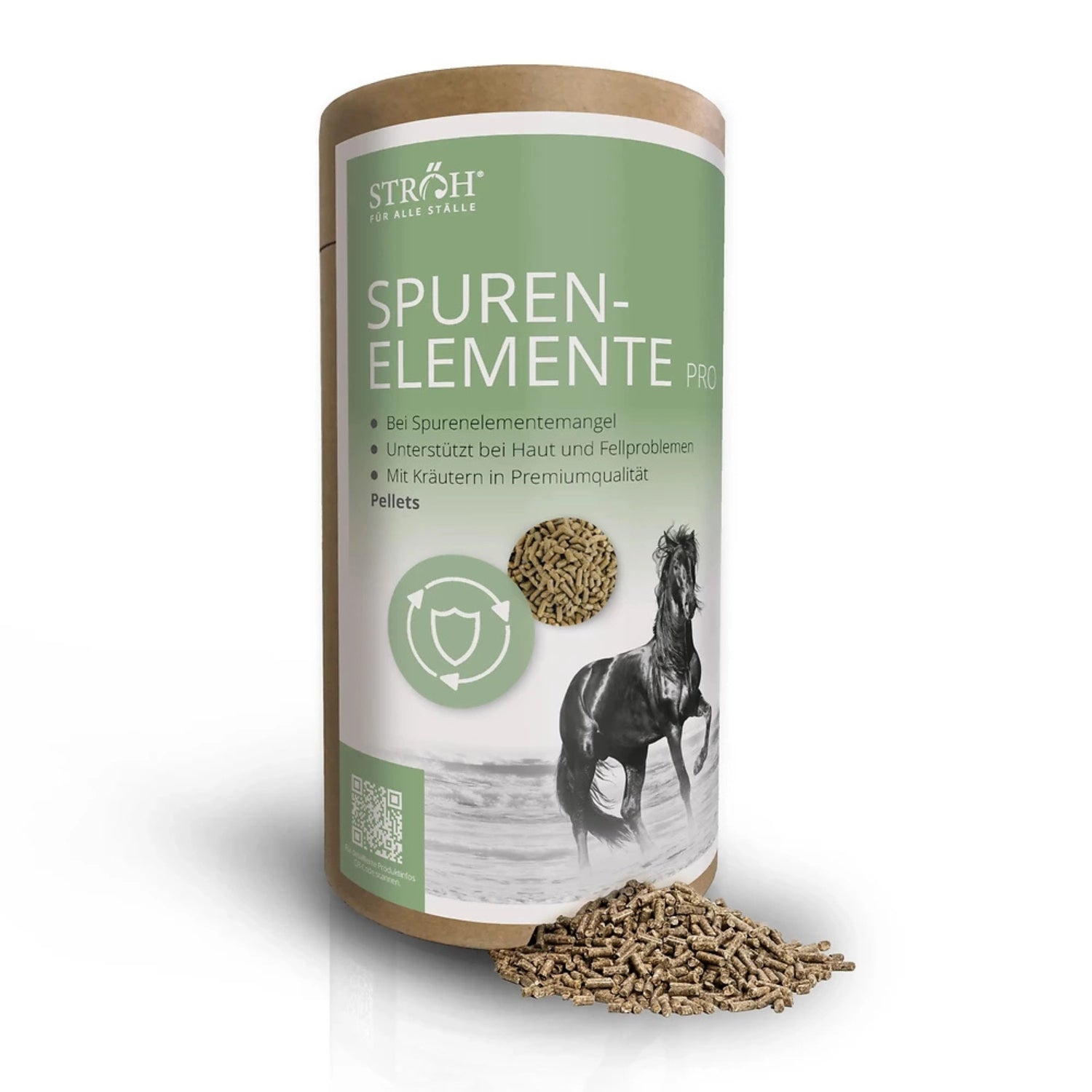 STRÖH Spurenelemente Pro Pellets für Pferde 1,2kg Feedbox Dose