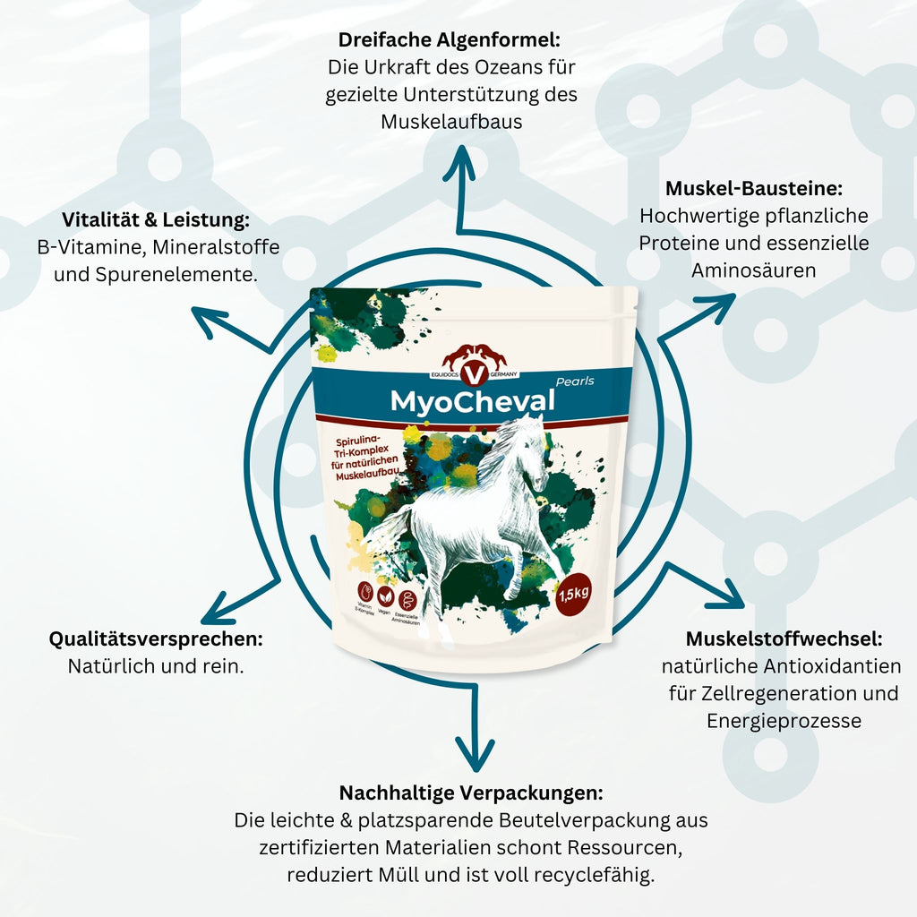 Equidocs MyoCheval Muskelaufbau Pearls für Pferde 1500g