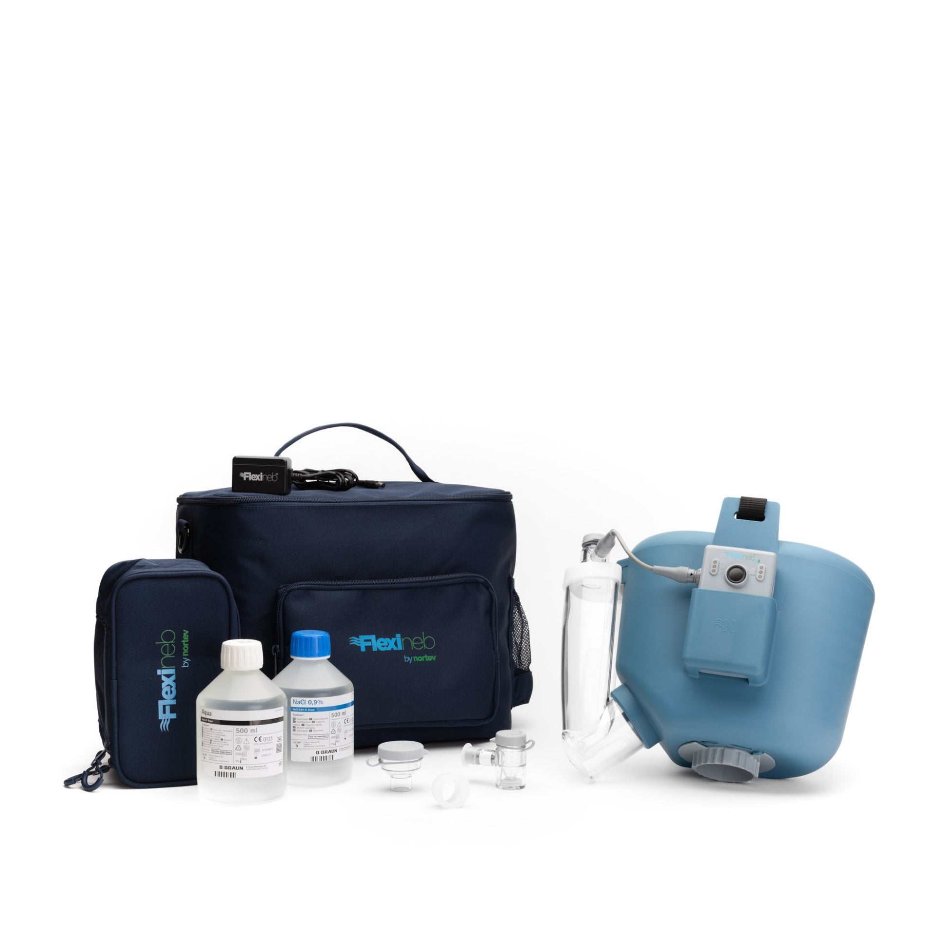 Flexineb E3 Inhalator für Pferde Komplettset Standardgröße Blau