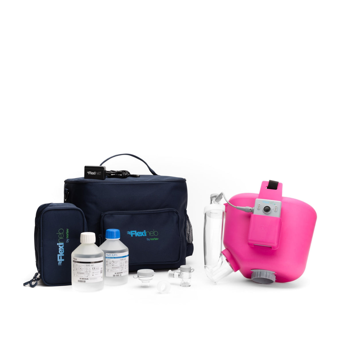 Flexineb E3 Inhalator für Pferde Komplettset Standardgröße Pink