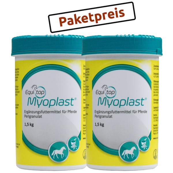 Paket 2x Equitop Myoplast 1,5kg Muskelaufbau Granulat für Pferde